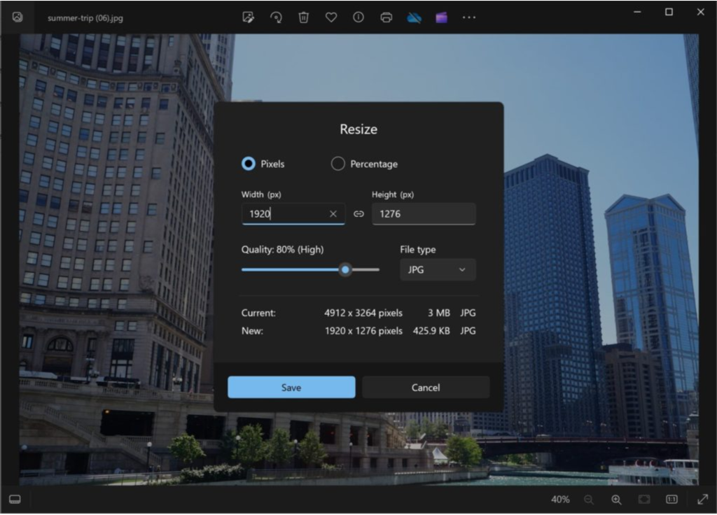 resize image with alternative methods